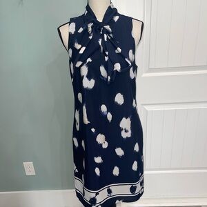 Banana Republic Tie neck ascot sleeveless mini dress size small